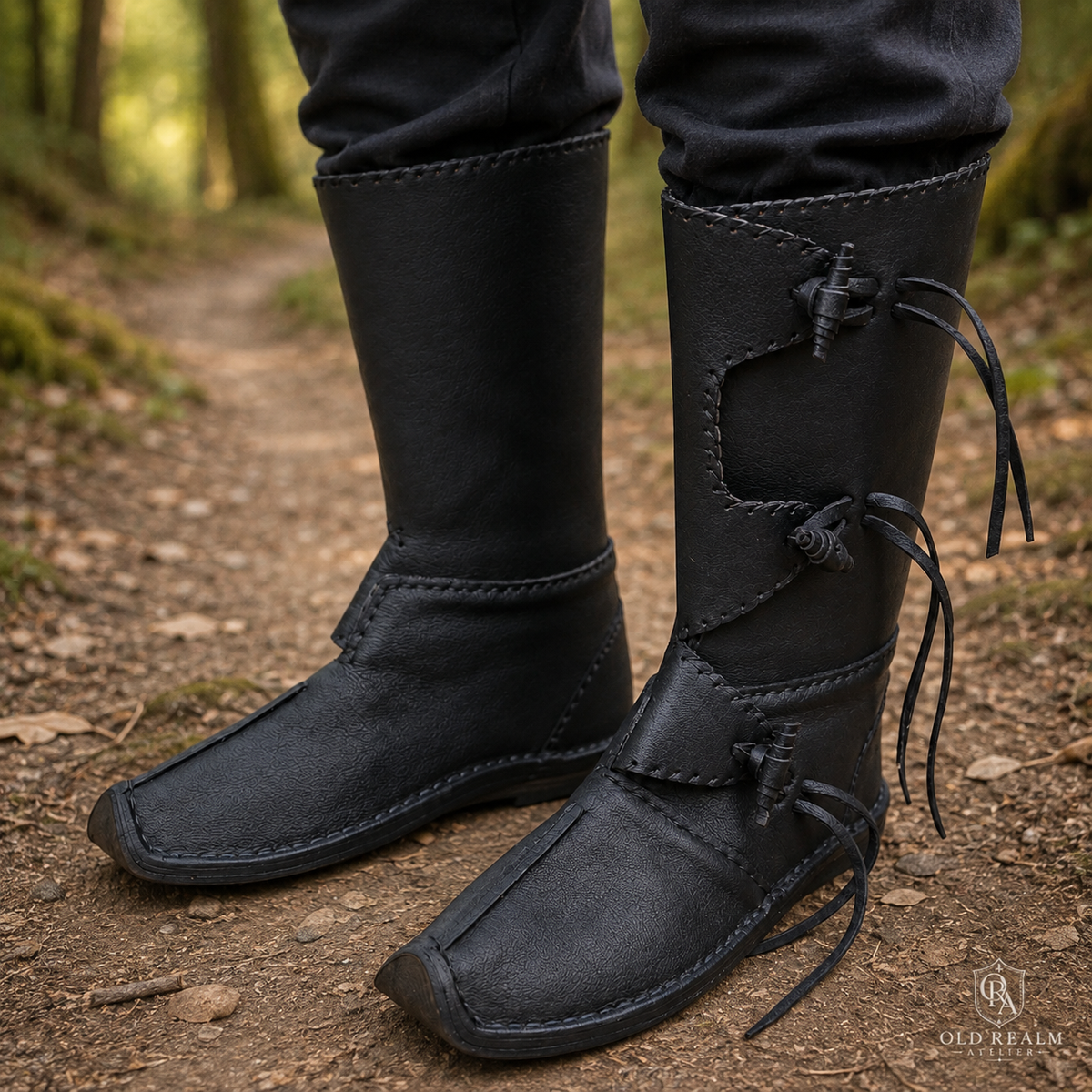 Black Medieval Boots for LARP & Cosplay