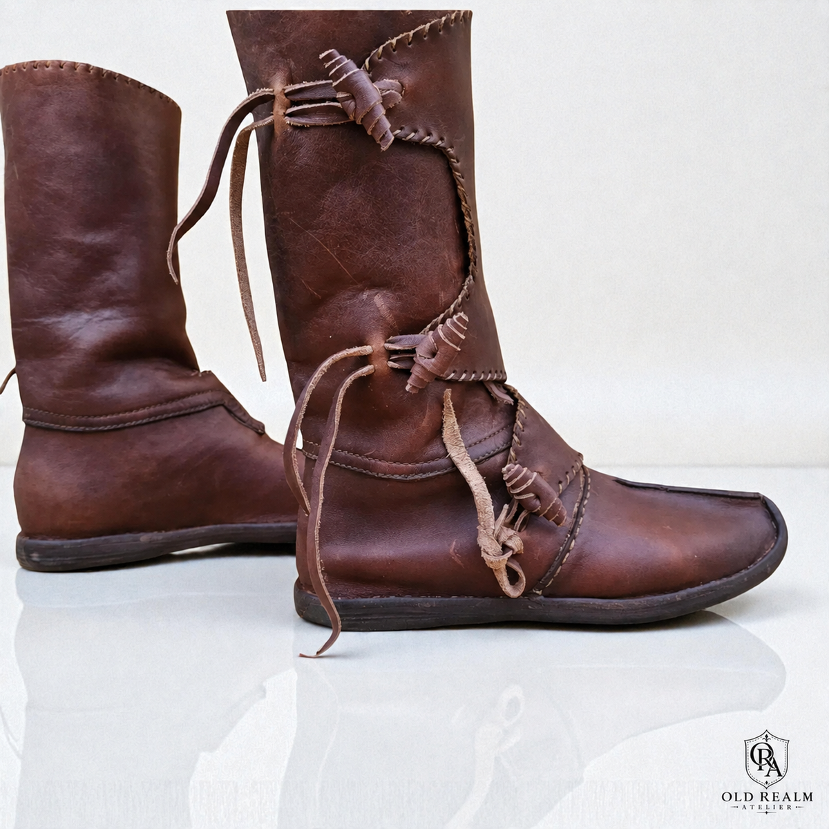 Handmade Viking Leather Boots for LARP & Renaissance Fairs