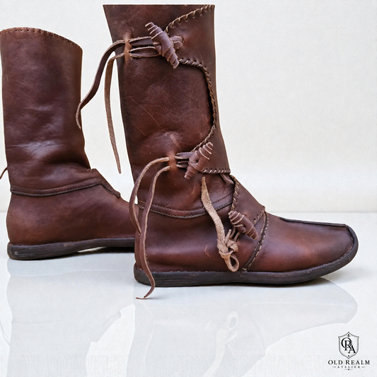 Handmade Viking Leather Boots for LARP & Renaissance Fairs